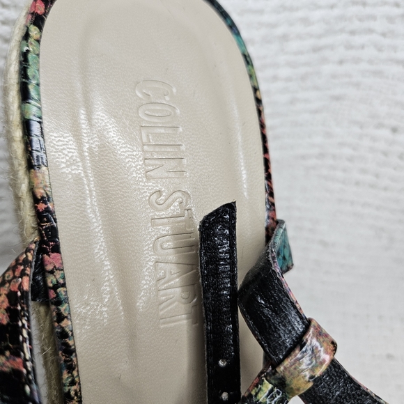 Colin Stuart Rainbow Reptile Snake Print Wedge Platform Stiletto Size 10 - Picture 5 of 16
